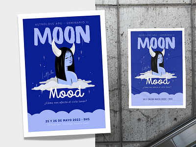 Moon Mood Flyer astrology design flyer illustration moon