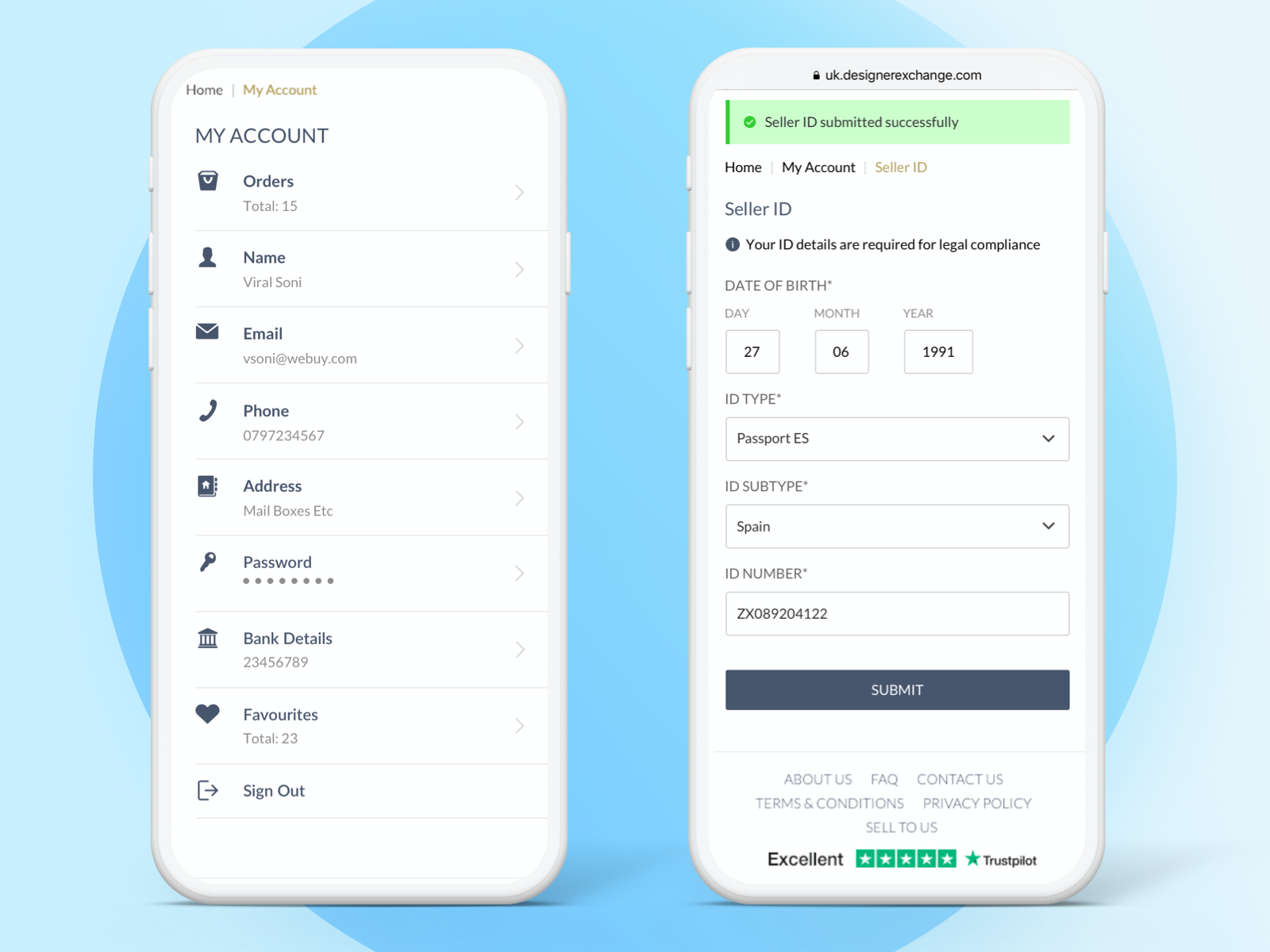 My Account by Virral Sonie on Dribbble