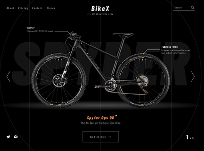 Bicycle Website Concept dark ui design simplicity ui ux webdesign website
