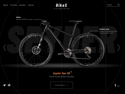 Bicycle Website Concept dark ui design simplicity ui ux webdesign website