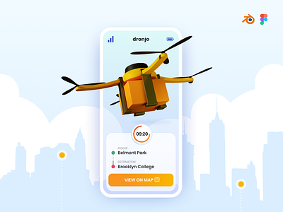 Dronjo | Drone Delivery Exploration app blender design drone delivery drones figma gradients illustration ui uidesign website