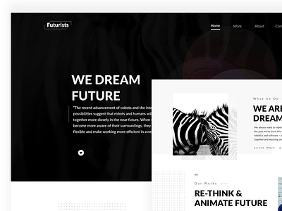 Futurists Website design landing minimal one page ui ux website