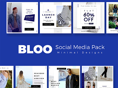 Bloo Social Media Pack facebook templates instagram templates pinterest templats social media