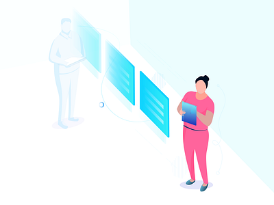 #5 Future People Illustration building gradients illustration isometric tech women