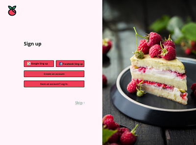 Cherry Sign UP page. branding graphic design logo page signup ui ui ux ux webdesign