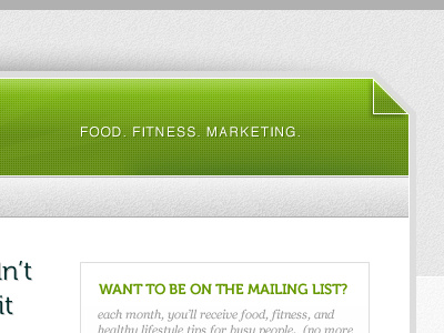 Food, Fitness, Marketing