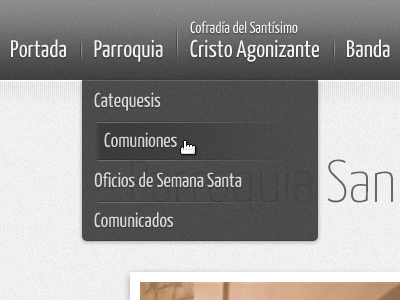 Submenu grey menu nav navigation noise photoshop submenu website yanone kaffeesatz
