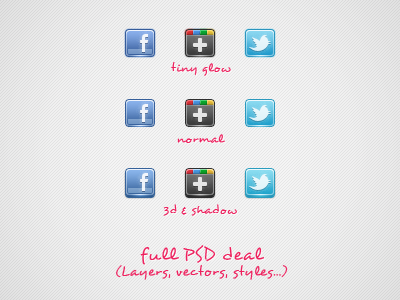 Social Gems PSD facebook google plus icon icons psd social twitter