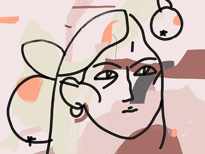 Oranges abstract dreamy face fruit graphic line orange pastel pink portrait spot texture woman