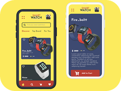 MOBILE APP UI IDEA FOR SMART WATCH STORE . ui ux