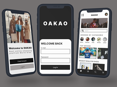 OAKAO !! E-commerce App Interface . ui ux