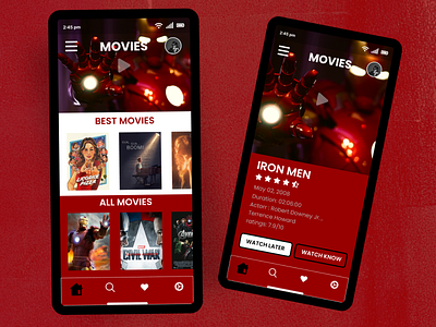 Online Movie stream app ui