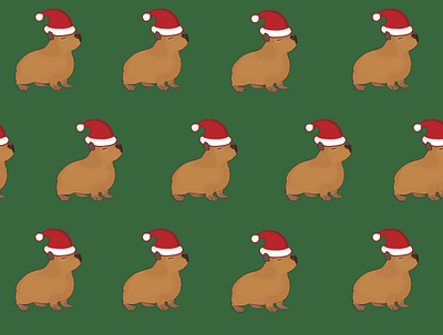 Capybara Wrapping Paper art graphic design illustrator pattern wrapping paper