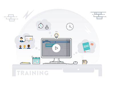 Training Header Illustration desktop illustration training workspace