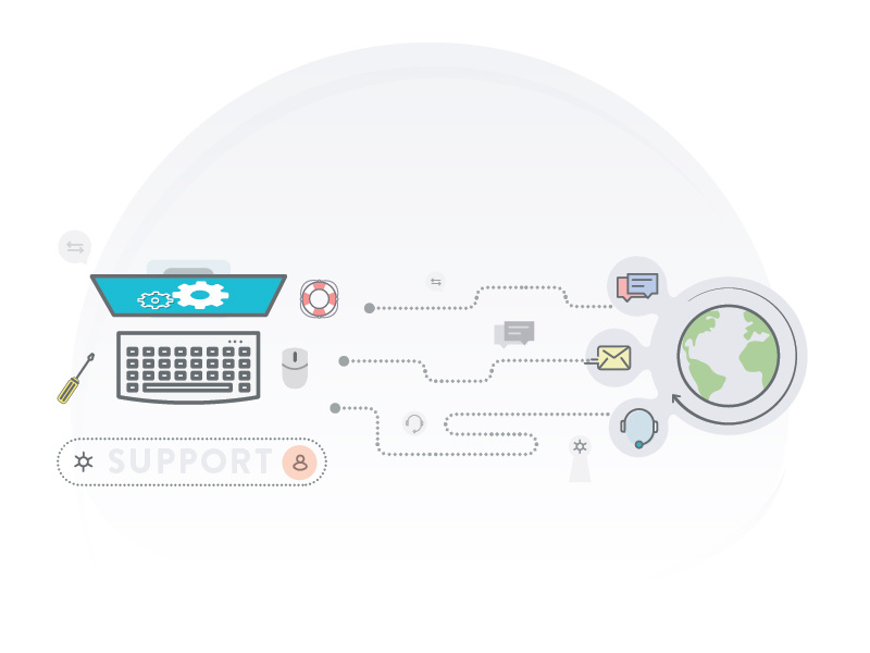 Support Header Illustration help globle illustration support