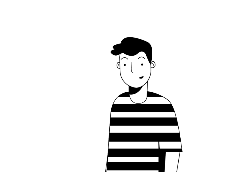 Debut dribbble animation blackwhite character debut