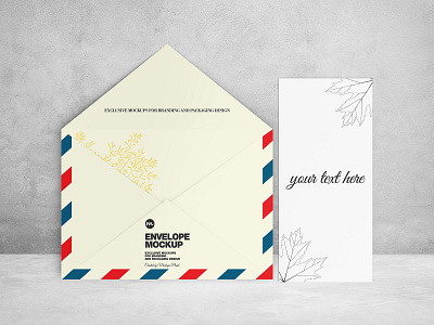 Open Paper Envelope with 4x6 Card Mockup