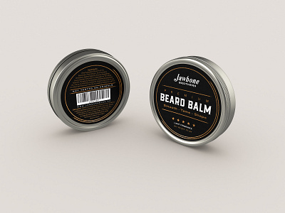 Jawbone Brothers Tin beard balm beard care brand branding logo mockup packaging tin type typography vintage