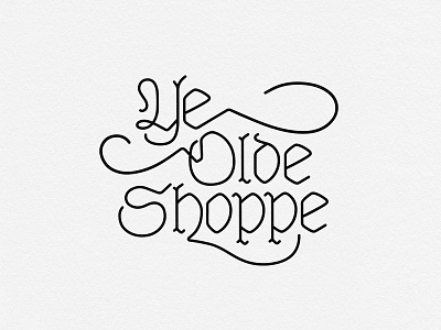 Ye Olde Shoppe logo script type typography vintage