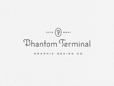 Phantom Terminal Graphic Design Co. agency blackletter brand branding design freelance graphic lettering lockup logo modern monogram studio type typography vintage