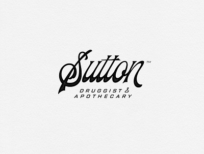 Sutton Druggist & Apothecary apothecary brand branding design druggist lettering logo pharmacy script type typography vintage