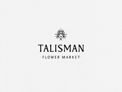 Talisman Flower Market badge brand branding design florist flower geometric illustration lettering logo minimalism modern monogram type typography vintage