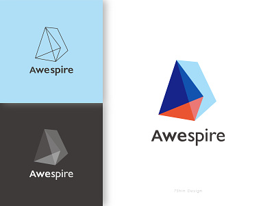 Awespire 3d a letter awesome blue branding business design icon identity logo mark logodesign name card tech logo typography vector virtual reality website wordmark