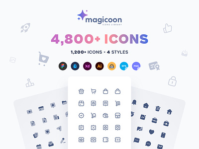 magicoon - 4,800+ UI icons library duotone icon ecommerce essencial icon filled icon hero icon icon design icon pack icon set iconography icons interface landing page line icon magicoon ui uiux user interface ux wen design