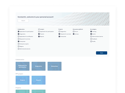 Dashboard Main Page account adjust card cards dashboad dashboard app dashboard design dashboard ui filter main minimal page personal personal account