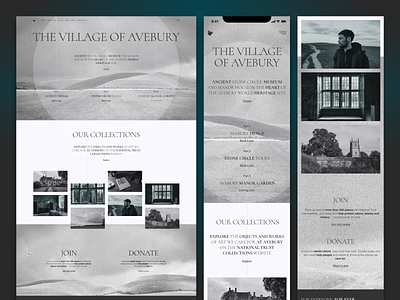 THE VILLAGE OF AVEBURY ancient england film ghostly minimal noise old photography serif webdesign