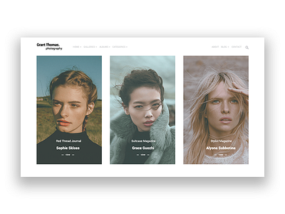 Grant Thomas Photography - Home page art gallery girls homepage landing minimalism page photo photography portfolio grantthomas website white