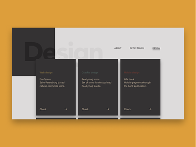 Portfolio 'Design' page black colorful design desktop illustration layout mobile portfolio redesign trend visual web