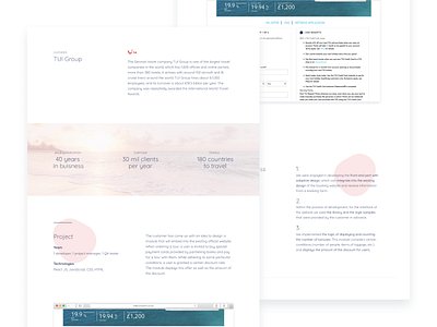 TUI Group attention clear clear design color focus hierarchy landing landing page leisure longread minimal minimalism numbers process simple design simplicity steps tourism ui desgin value