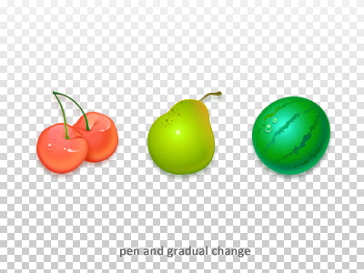 Fruit icons for game APP cherry fruit pear watermelon