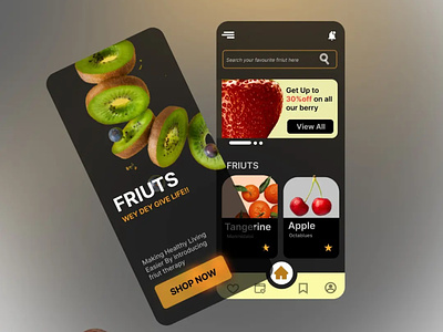 Fruits collection Mobile UI Design activity app design fruits illustration ui ux