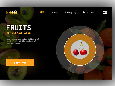 Landing page for a fruit delivery Website