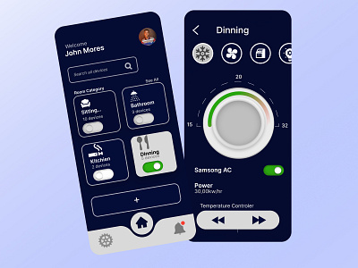 A smart Home control App activity app design typography ui ux