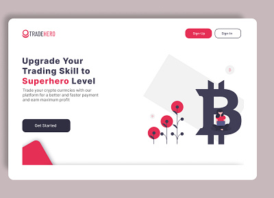Hero section of a crypto website.. activity app design illustration ui ux