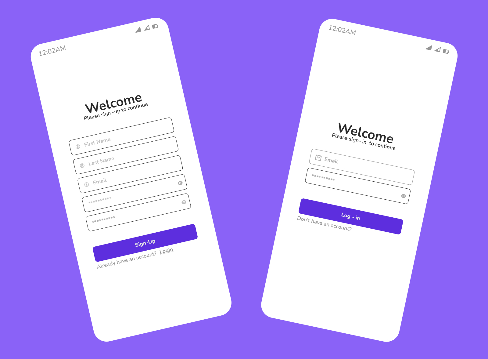 Simple Login and Sign-up page by Necherem on Dribbble