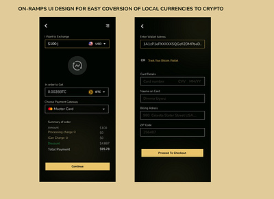 ON-RAMP UI DESIGN FOR CRYPTO app challenge crypto currency on ramp ui uiux ux