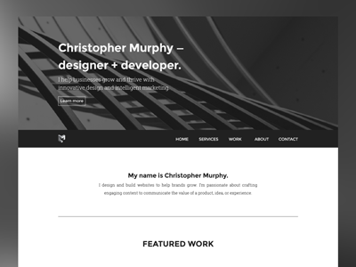 CM Portfolio Redesign bw layout portfolio web design wip
