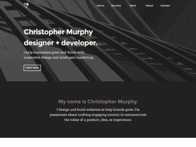 CM Portfolio Redesign gif landing page portfolio web design