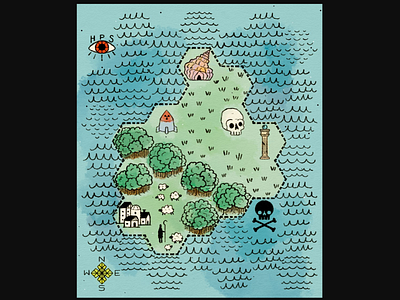 Island Map cartography illustration map rpg