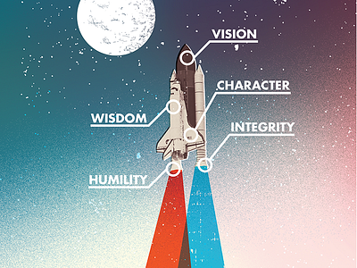 Leadership collage diagram editorial illustration magazine print shuttle space