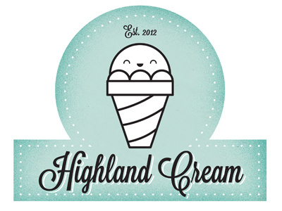 Highland Cream2 ice cream logo vector