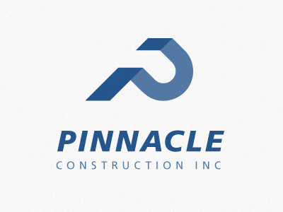 Pinnacle Construction Inc. blue brand clean construction design founded identity logo logotype minimal modern strong structure type typography wordmark