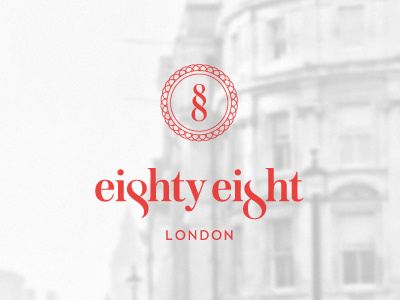 Eighty eight logo whitered