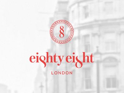Eighty-Eight Hotel - London boutique brand clean design elegant hotel identity logo logotype london luxury minimal type typography wordmark