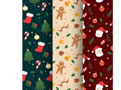 hand-drawn-christmas-pattern-collection bundle new year digital