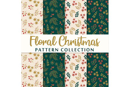 lovely-christmas-pattern-collection-with-floral-style bundle new year digital